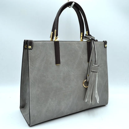 Madeline Love Large Shoulder Vegan Leather Tassel Handbag for Women view 31 - Women Handbag