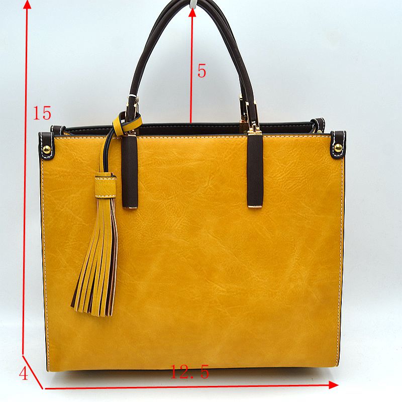 Madeline Love Large Shoulder Vegan Leather Tassel Handbag for Women view 32 - Women Handbag