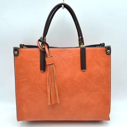 Madeline Love Large Shoulder Vegan Leather Tassel Handbag for Women view 41 - Women Handbag