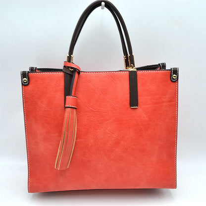 Madeline Love Large Shoulder Vegan Leather Tassel Handbag for Women view 46 - Women Handbag