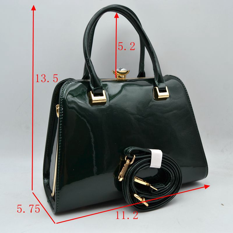 Madeline Love Patent Frame Satchel Handbag with Top Handles and Pearl Clasp view 22 - Pearl Handbag