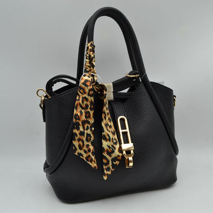 Madeline Love Pebbled Handbag with Scarfed Top Handles and Crossbody Strap view 5 - Crossbody Handbag