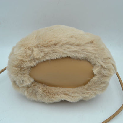 Madeline Love Plush Faux Fur Bucket Handbag with Braided Handles and Long Strap view 24 - Strap Handbag