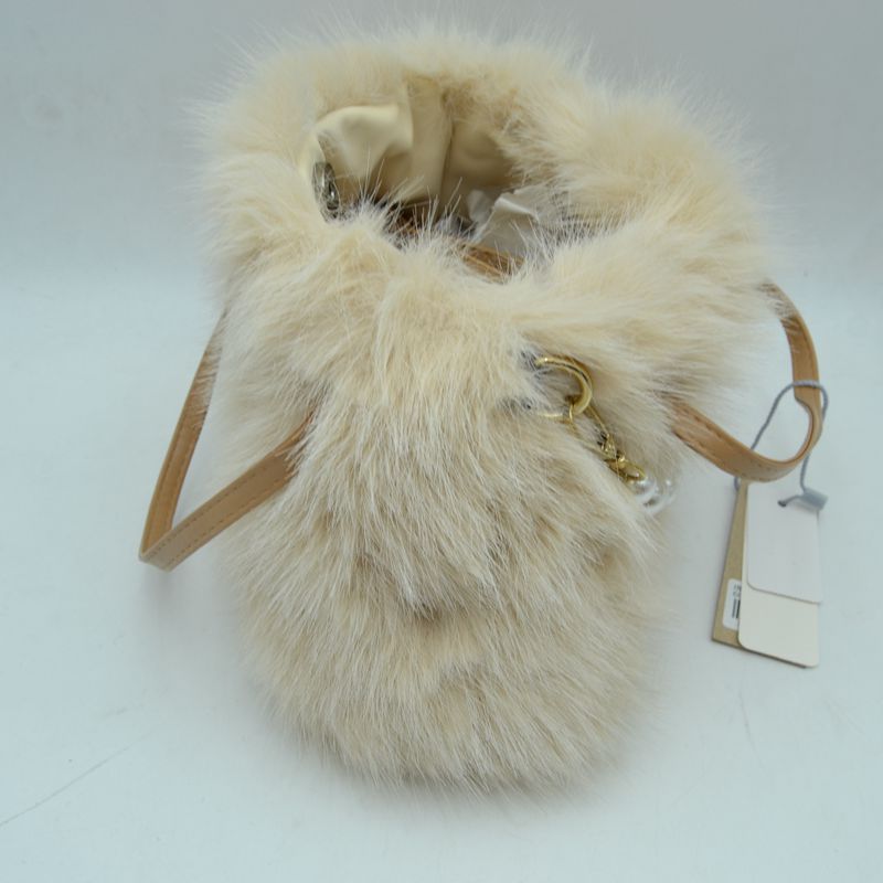 Madeline Love Plush Faux Fur Handbag with Pearl Bead Accent and Dual Straps view 28 - Dual Handbag