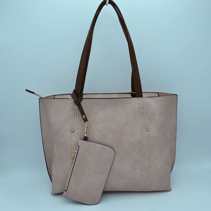 Madeline Love Pu Vegan Leather 2 in 1 Tote Crossbody Handbag view 19 - Handbag Tote