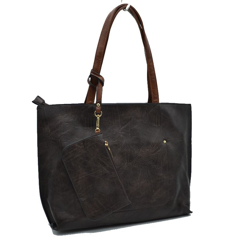 Madeline Love Pu Vegan Leather 2 in 1 Tote Crossbody Handbag view 31 - Handbag Tote