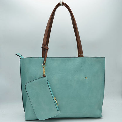 Madeline Love Pu Vegan Leather 2 in 1 Tote Crossbody Handbag view 49 - Handbag Tote