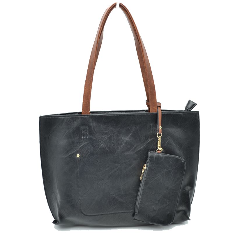 Madeline Love Pu Vegan Leather 2 in 1 Tote Crossbody Handbag in Mustard view 7 - Handbag Tote