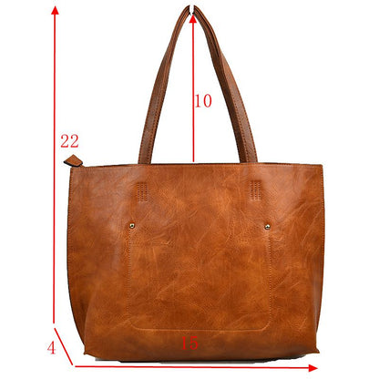 Madeline Love Pu Vegan Leather 2 in 1 Tote Crossbody Handbag in Blue/ Brown view 8 - Handbag Tote