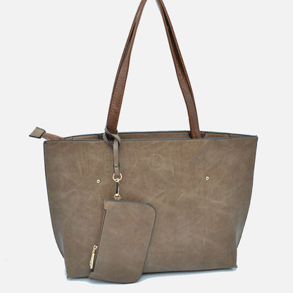 Madeline Love Pu Vegan Leather 2 in 1 Tote Crossbody Handbag view 85 - Handbag Tote