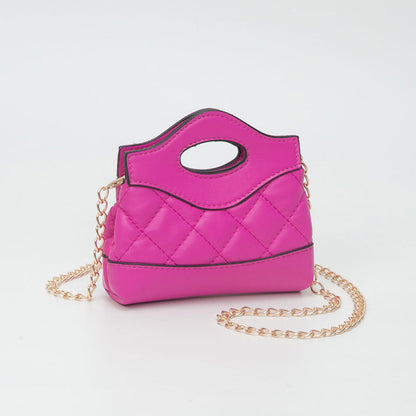 Madeline Love Smooth Faux Leather Mini Quilted Handbag Crossbody Bag in Fuchsia view 10 - Bag Handbag