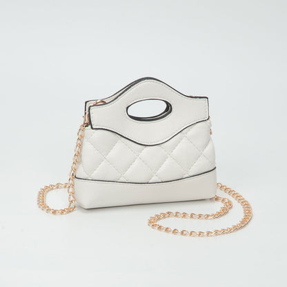 Madeline Love Smooth Faux Leather Mini Quilted Handbag Crossbody Bag in White view 4 - Bag Handbag