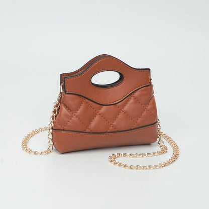 Madeline Love Smooth Faux Leather Mini Quilted Handbag Crossbody Bag in Tan view 5 - Bag Handbag