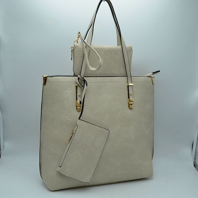 Madeline Love Soft Faux Leather Tote Handbag with Wallet in Blush - Wallet Tote