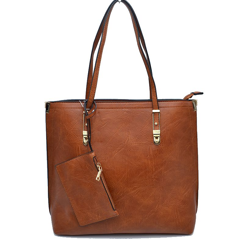 Madeline Love Soft Faux Leather Tote Handbag with Wallet in Green view 12 - Wallet Tote
