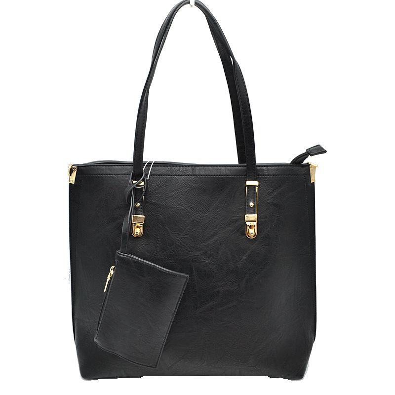 Madeline Love Soft Faux Leather Tote Handbag with Wallet in White view 6 - Wallet Tote