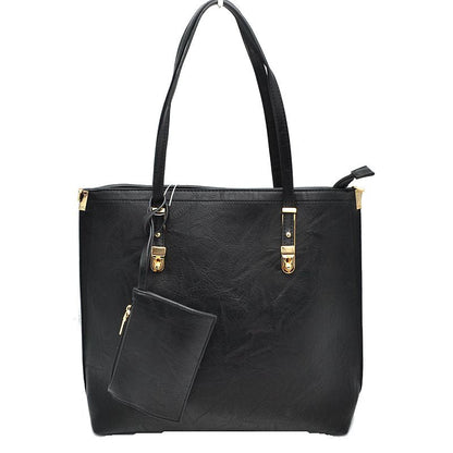 Madeline Love Soft Faux Leather Tote Handbag with Wallet in White view 6 - Wallet Tote