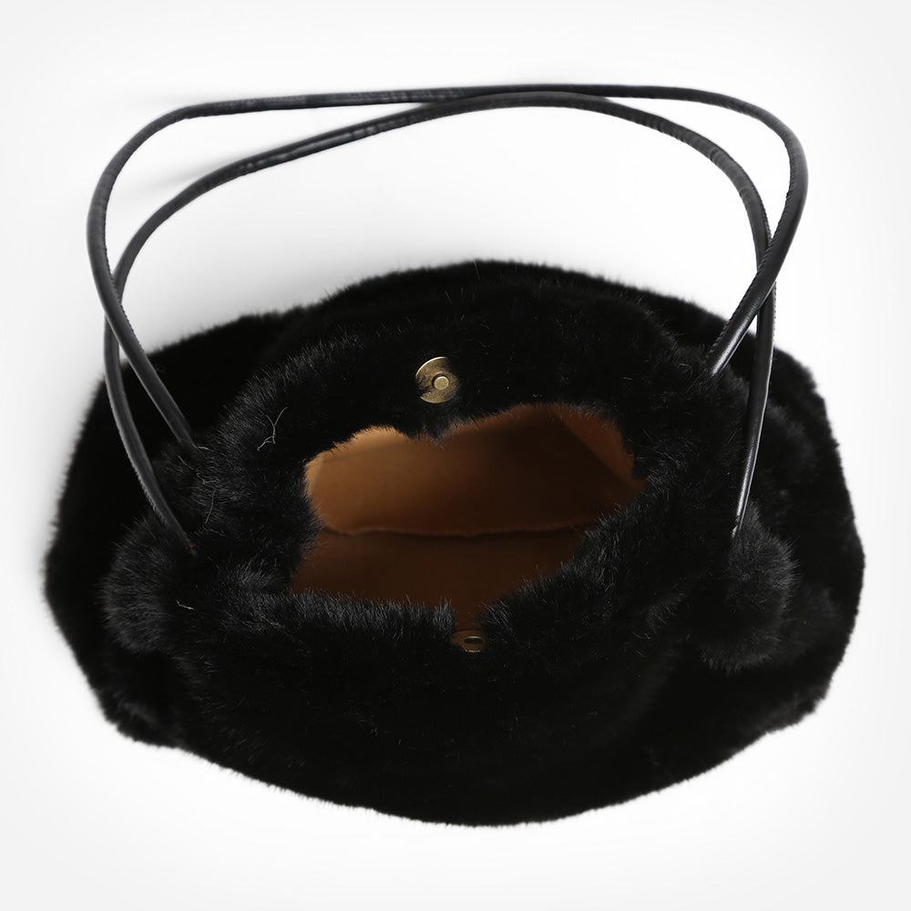 Madeline Love Solid Faux Fur Mini Handbag Shoulder Bag view 4 - Bag Handbag