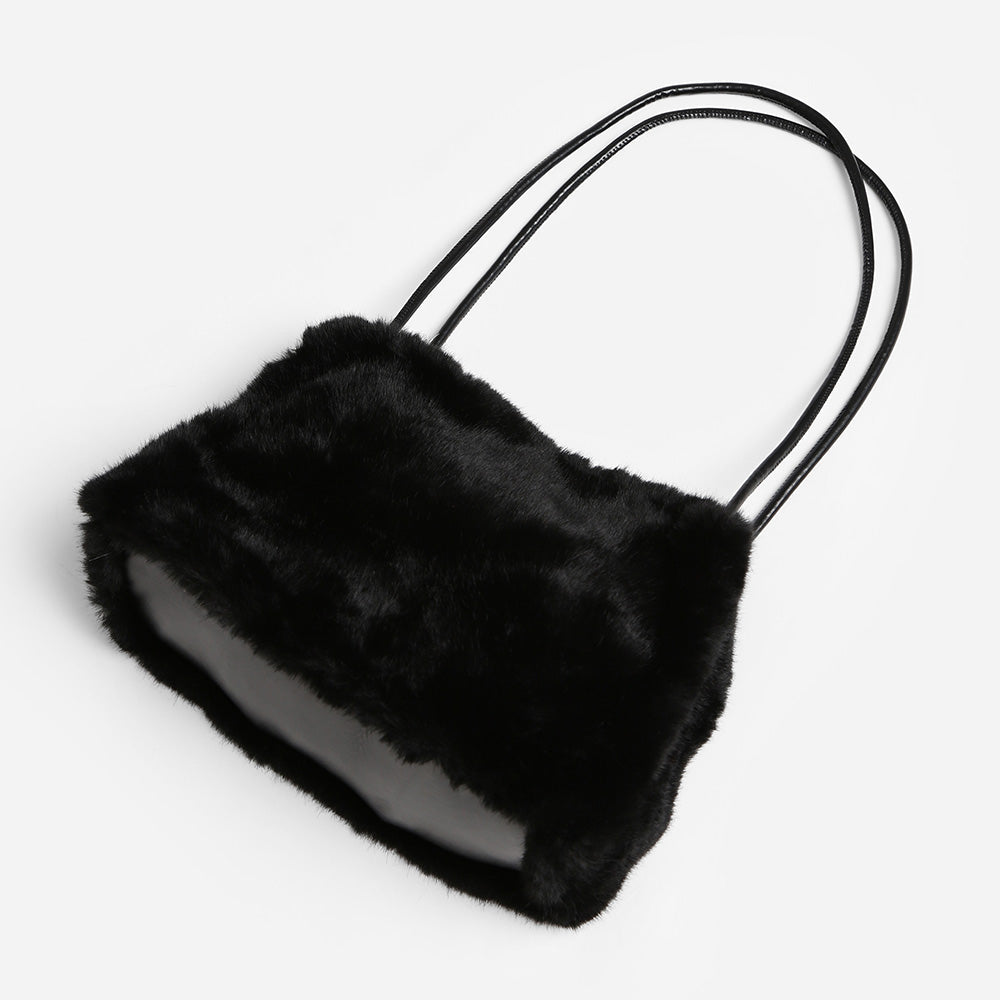 Madeline Love Solid Faux Fur Mini Handbag Shoulder Bag view 5 - Bag Handbag