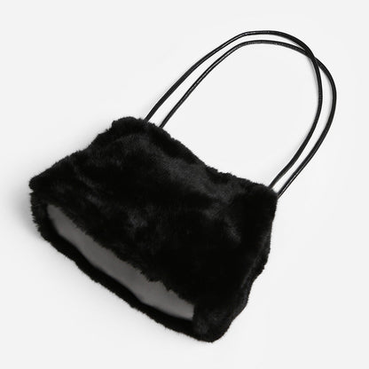 Madeline Love Solid Faux Fur Mini Handbag Shoulder Bag view 5 - Bag Handbag