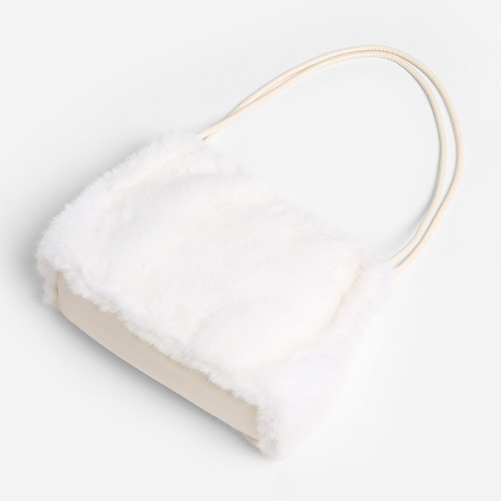 Madeline Love Solid Faux Fur Mini Handbag Shoulder Bag view 6 - Bag Handbag