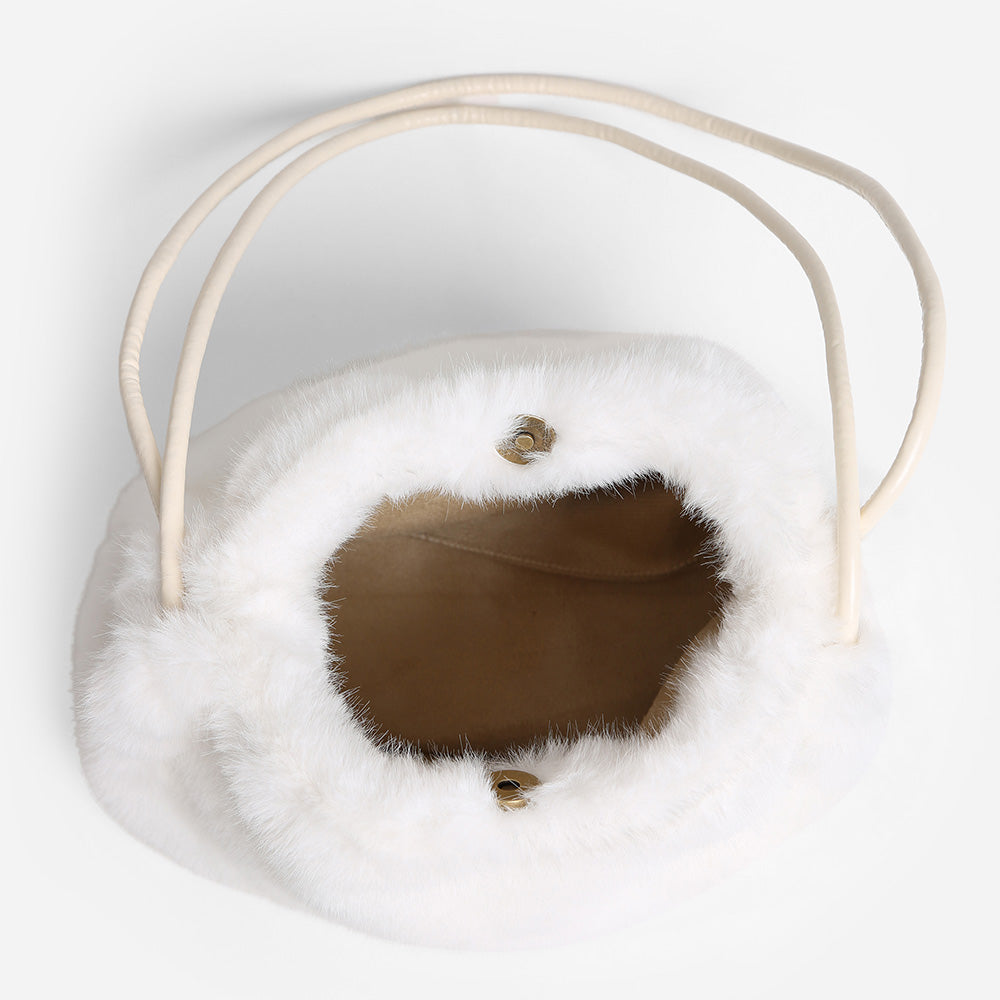 Madeline Love Solid Faux Fur Mini Handbag Shoulder Bag view 7 - Bag Handbag