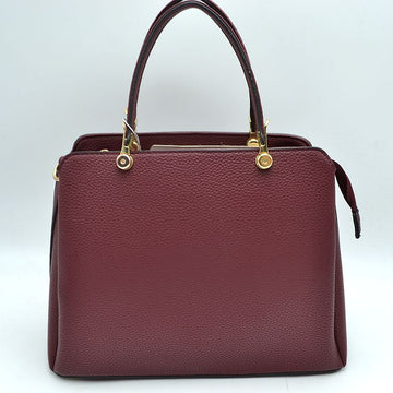 Madeline Love Structured Top Handle Handbag with Zipper Closures in Beige - Madelyn Top Love The Label