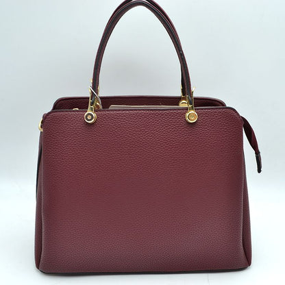 Madeline Love Structured Top Handle Handbag with Zipper Closures in Beige - Madelyn Top Love The Label