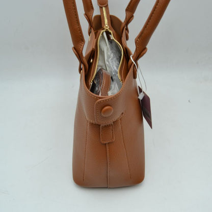 Madeline Love Textured Top Handle Handbag with Metallic Turn-lock Accent view 14 - Madelyn Top Love The Label