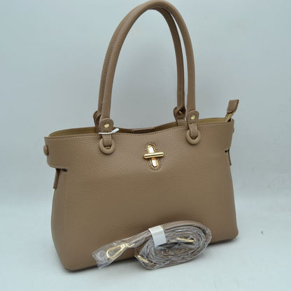 Madeline Love Textured Top Handle Handbag with Metallic Turn-lock Accent view 26 - Madelyn Top Love The Label