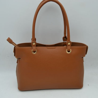 Madeline Love Textured Top Handle Handbag with Metallic Turn-lock Accent view 8 - Madelyn Top Love The Label