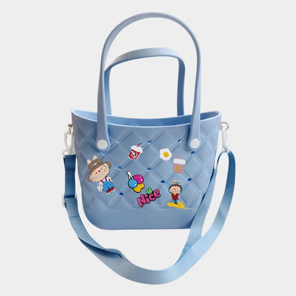 Madeline Love Trendy Silicone Personalized Charm Handbag / Crossbody Bag in Blue view 3 - Bag Handbag