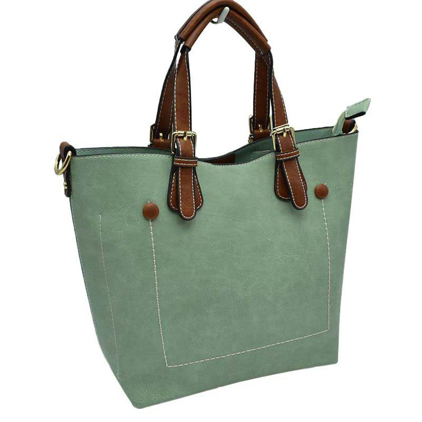 Madeline Love Vegan Leather Tote Shoulder Handbags for Women in Mint view 10 - Women Tote
