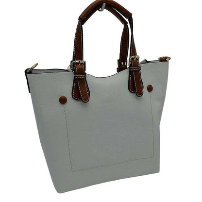 Madeline Love Vegan Leather Tote Shoulder Handbags for Women in White view 14 - Women Tote
