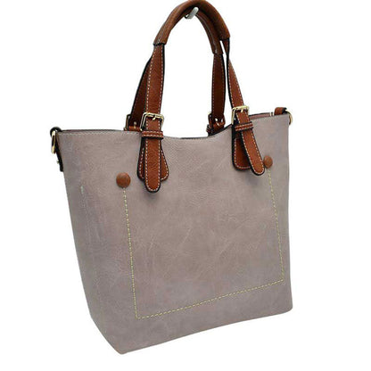 Madeline Love Vegan Leather Tote Shoulder Handbags for Women in Blush view 4 - Women Tote