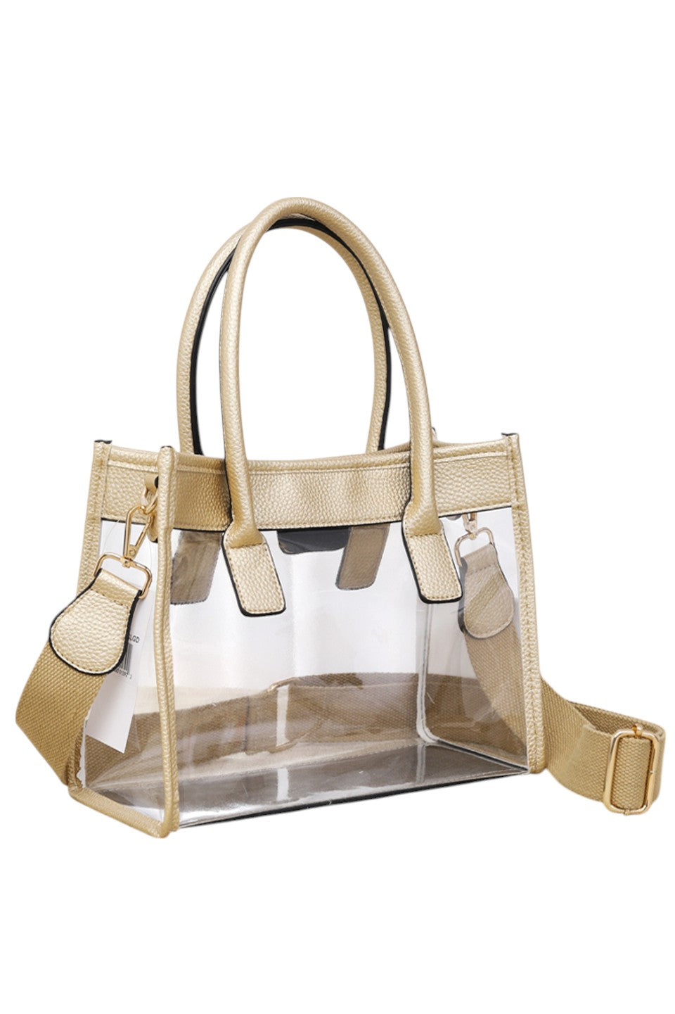 Madeline Love Women's Color Trim Clear Hand Bag Handbag in Gold view 2 - Handbag Bag