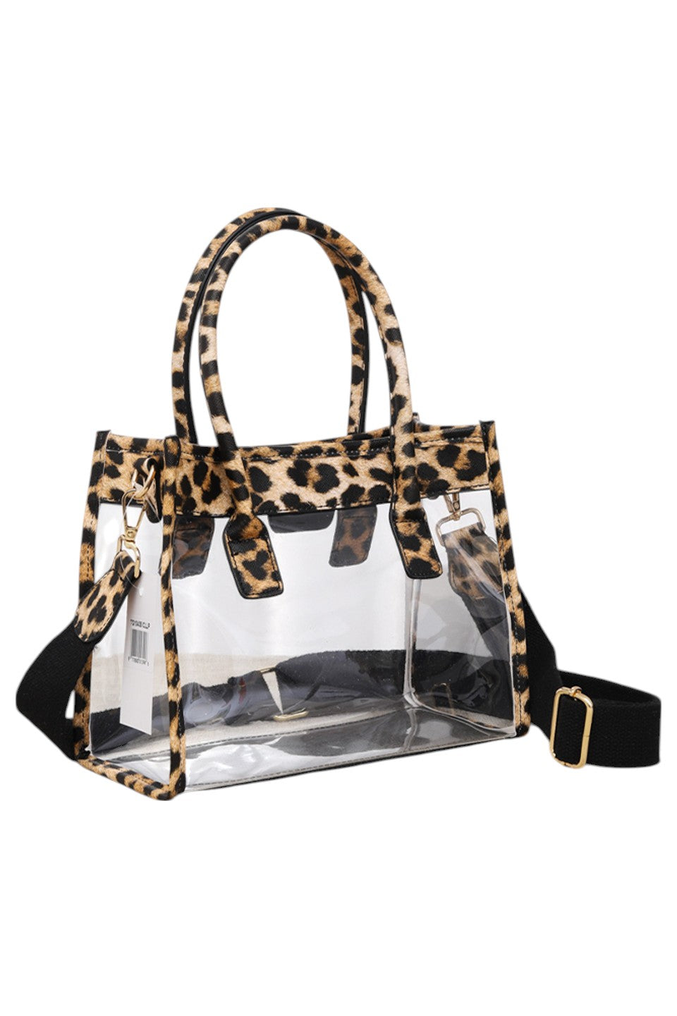 Madeline Love Women's Color Trim Clear Hand Bag Handbag in Leopard view 4 - Handbag Bag