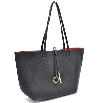 Madeline Love Women's Pebbled Faux Leather Reversible 2 in 1 Tote Shoulder Handbag Crossbody Bag view 11 - Shoul Tote