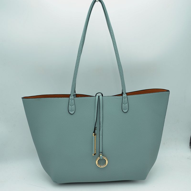 Madeline Love Women's Pebbled Faux Leather Reversible 2 in 1 Tote Shoulder Handbag Crossbody Bag view 16 - Shoul Tote