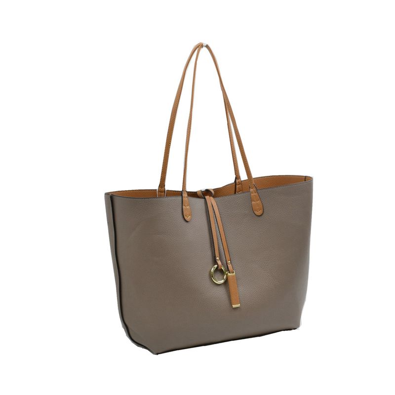 Madeline Love Women's Pebbled Faux Leather Reversible 2 in 1 Tote Shoulder Handbag Crossbody Bag view 23 - Shoul Tote
