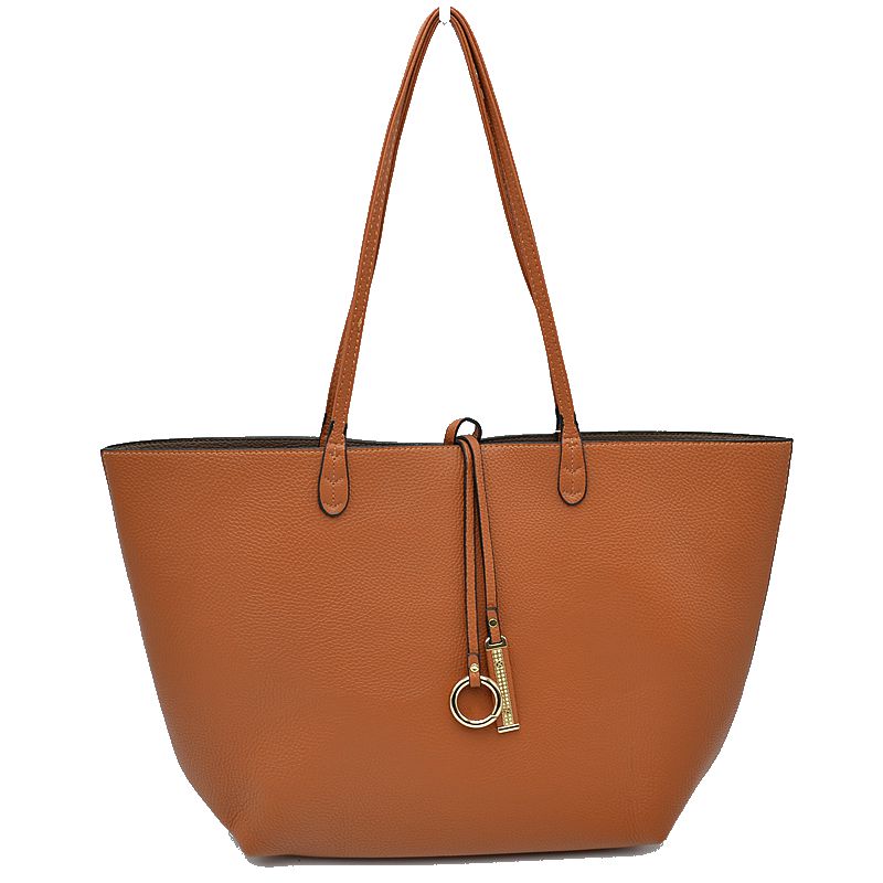 Madeline Love Women's Pebbled Faux Leather Reversible 2 in 1 Tote Shoulder Handbag Crossbody Bag view 26 - Shoul Tote