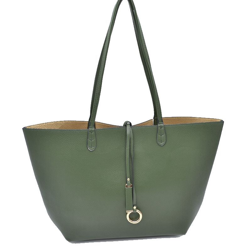 Madeline Love Women's Pebbled Faux Leather Reversible 2 in 1 Tote Shoulder Handbag Crossbody Bag view 51 - Shoul Tote