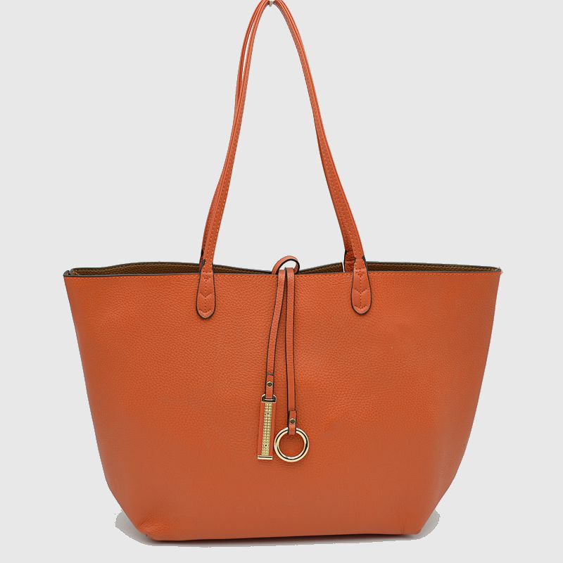 Madeline Love Women's Pebbled Faux Leather Reversible 2 in 1 Tote Shoulder Handbag Crossbody Bag view 56 - Shoul Tote