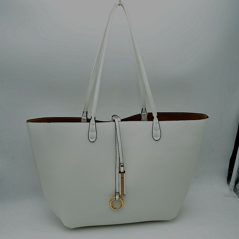 Madeline Love Women's Pebbled Faux Leather Reversible 2 in 1 Tote Shoulder Handbag Crossbody Bag view 72 - Shoul Tote