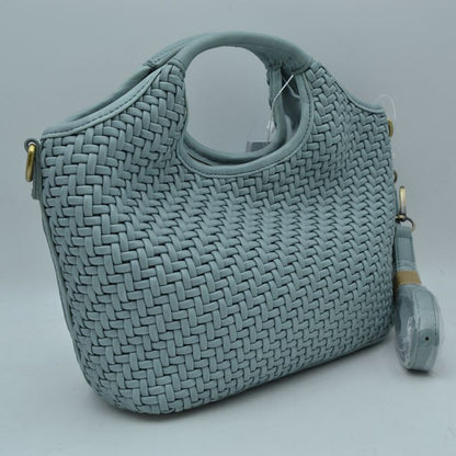 Madeline Love Woven Basket Weave Top-handle Crossbody Bag and Handbag with Adjustable Strap view 13 - Woven Basket Top View