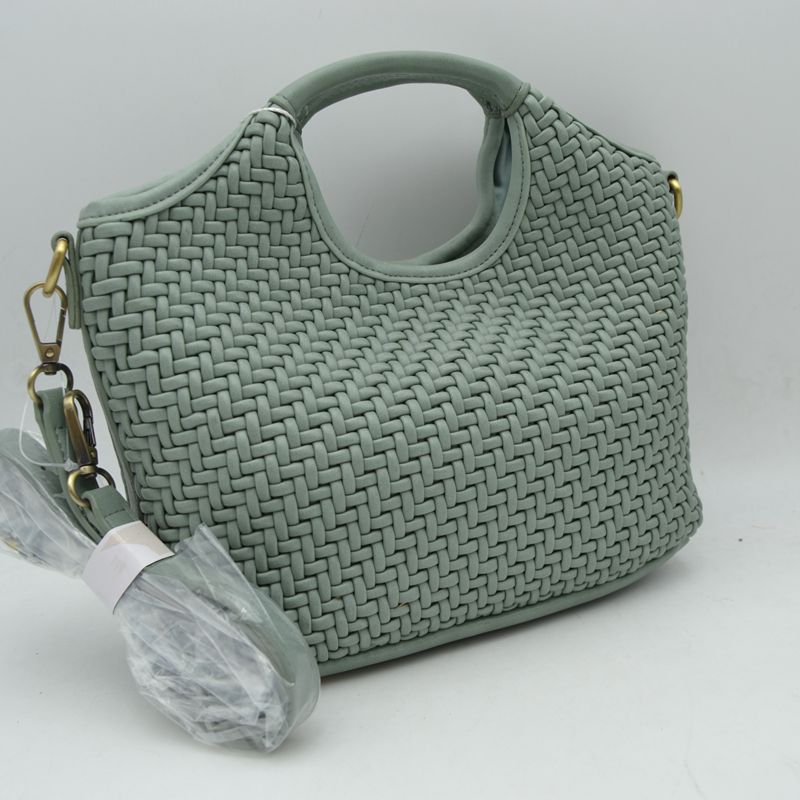 Madeline Love Woven Basket Weave Top-handle Crossbody Bag and Handbag with Adjustable Strap view 17 - Woven Basket Top View