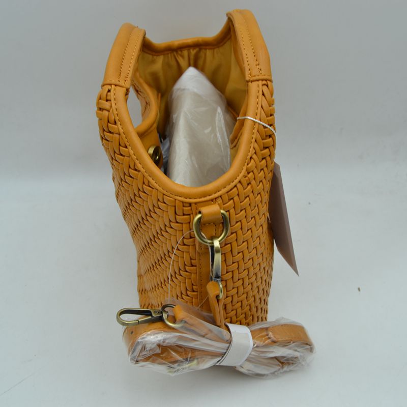 Madeline Love Woven Basket Weave Top-handle Crossbody Bag and Handbag with Adjustable Strap view 23 - Woven Basket Top View