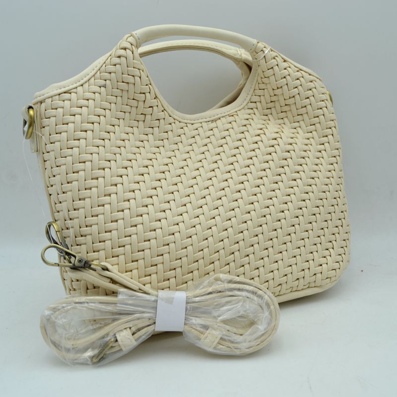 Madeline Love Woven Basket Weave Top-handle Crossbody Bag and Handbag with Adjustable Strap view 9 - Woven Basket Top View