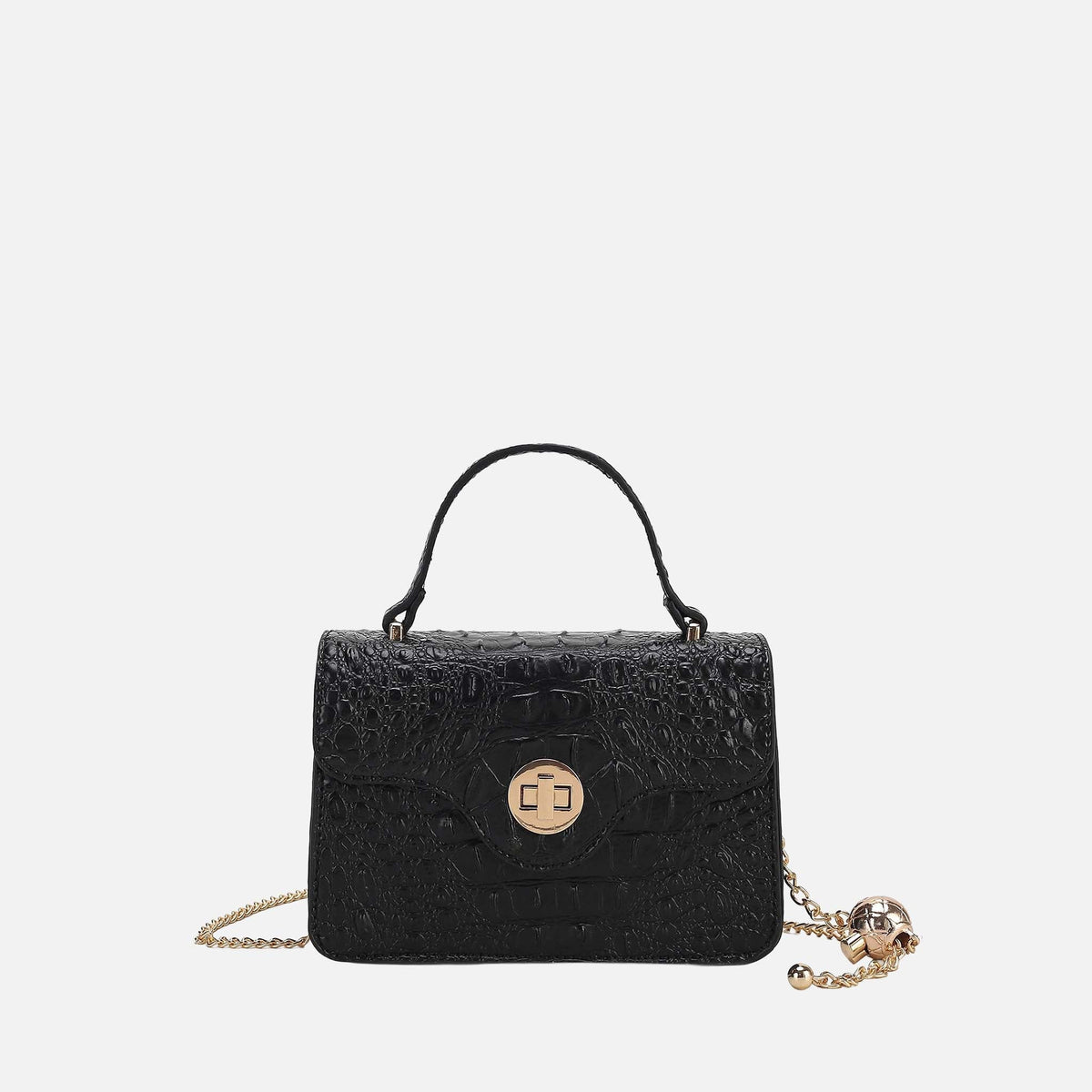 Mae Shoulder Bag in Croco Fuchsia view 5 - Alias Mae Shoulder Bag