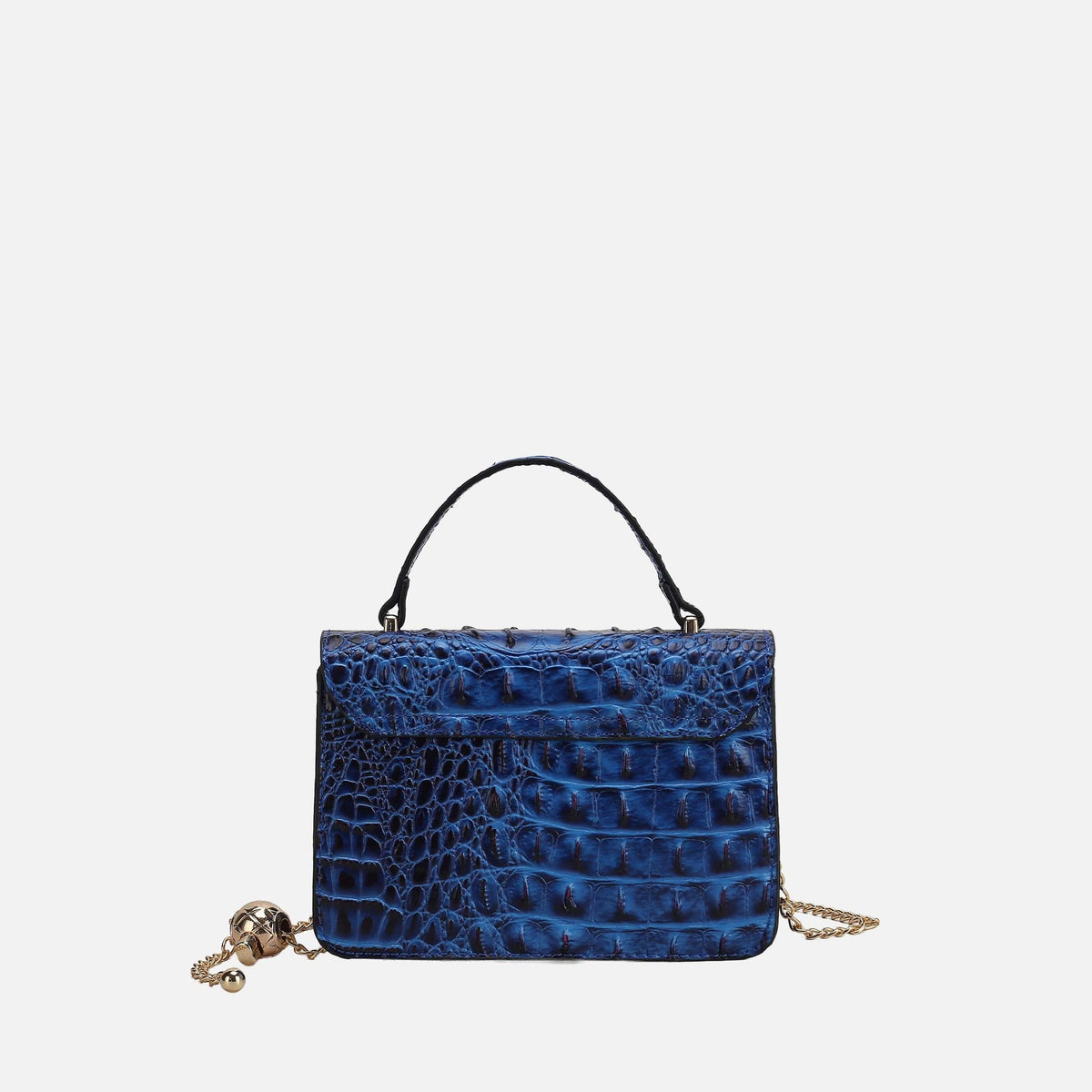 Mae Shoulder Bag in Croco Navy view 3 - Alias Mae Shoulder Bag